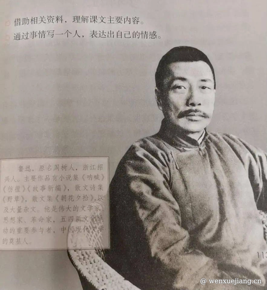 <p>教材上的鲁迅</p>